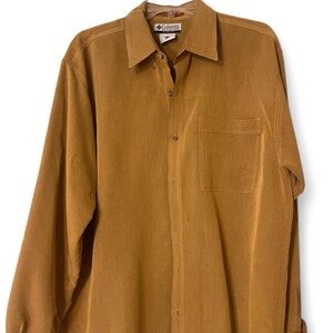 Men’s Large, Columbia Sportswear tan button-up shirt